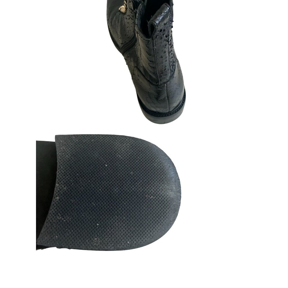Jeffrey Campbell Black Ankle Boots with Gold Chain - Picture 6 of 9